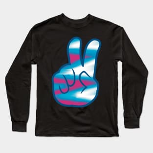 Peace Hand Sign Tie Dye Long Sleeve T-Shirt